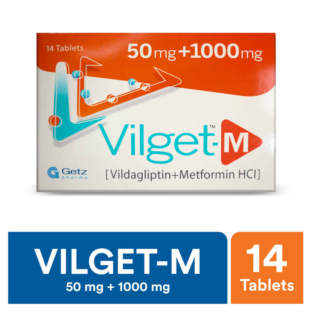 Vilget-M Tablets 50/1000Mg (1 Box = 4 Strips) (1 Strip = 7 Tablets)