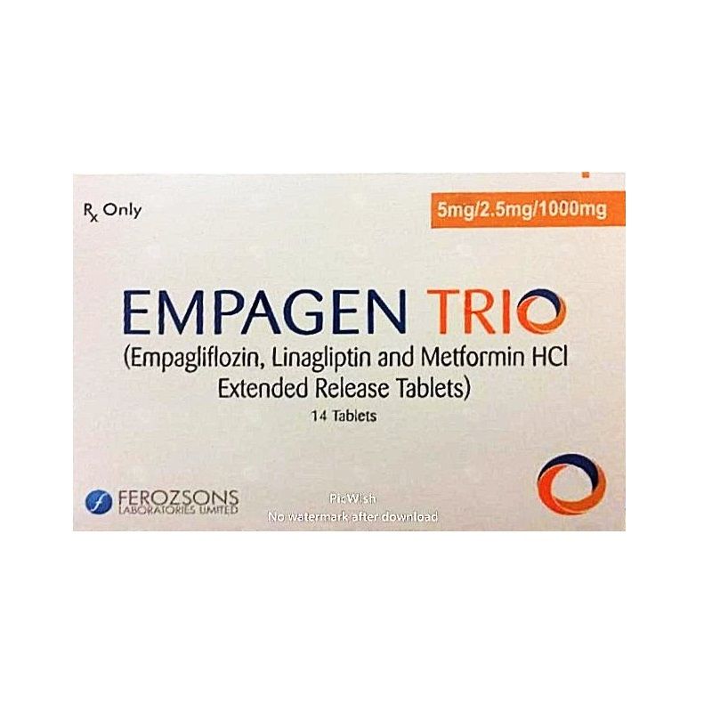 Empagen Trio Tablets 5Mg/2.5Mg/1000Mg (1 Box = 2 Strips) (1 Strip = 7 Tablets)
