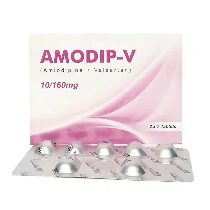 Amodip-V Tablets 10Mg/160Mg (1 Strip = 7 Tablets)