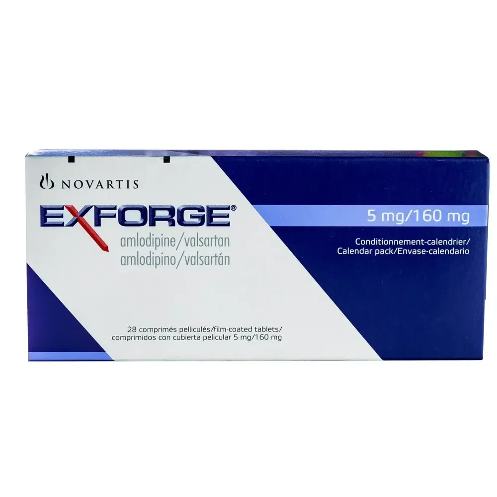 Exforge Tablets 5Mg/160Mg (1 Box = 4 Strips) (1 Strip = 7 Tablets)