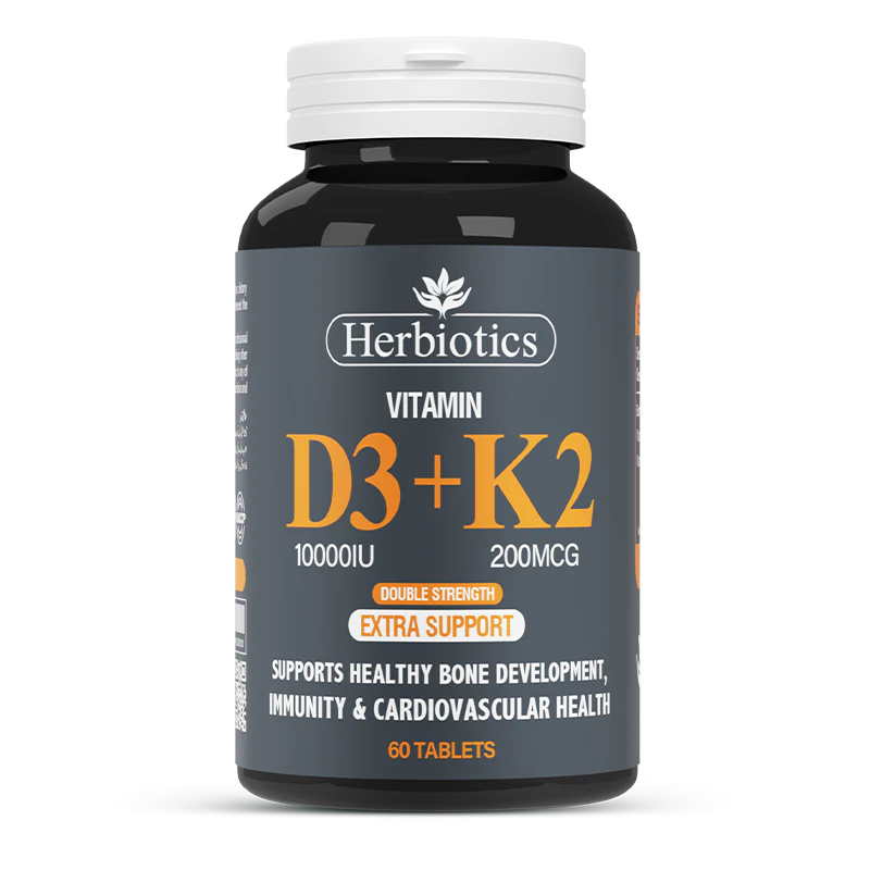 Herbiotics Vitamin D3 + K2 Tablets (1 Bottle = 60 Tablets)