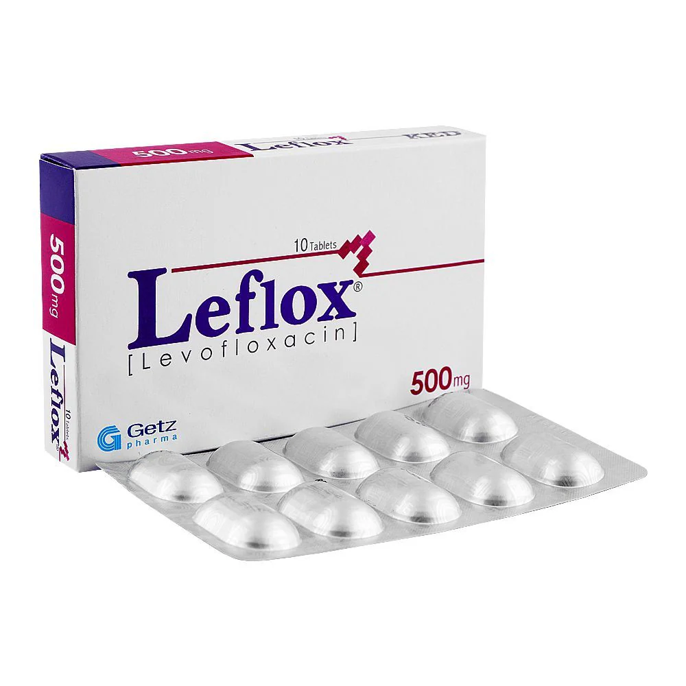 Leflox Tablets 500Mg (1 Box = 2 Strips) (1 Strip = 10 Tablets)