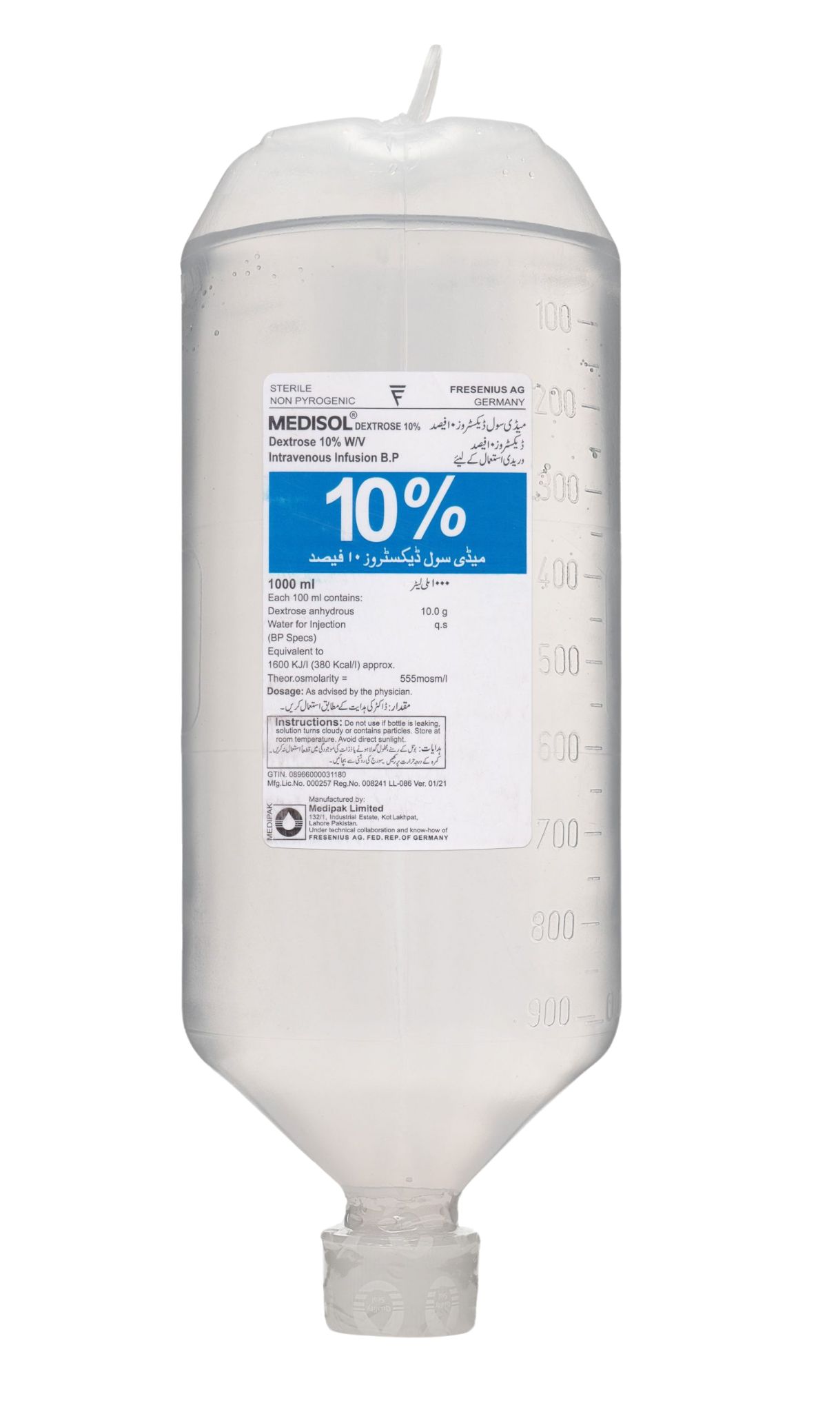 Medisol Dextrose In Water 10% (1000ml)