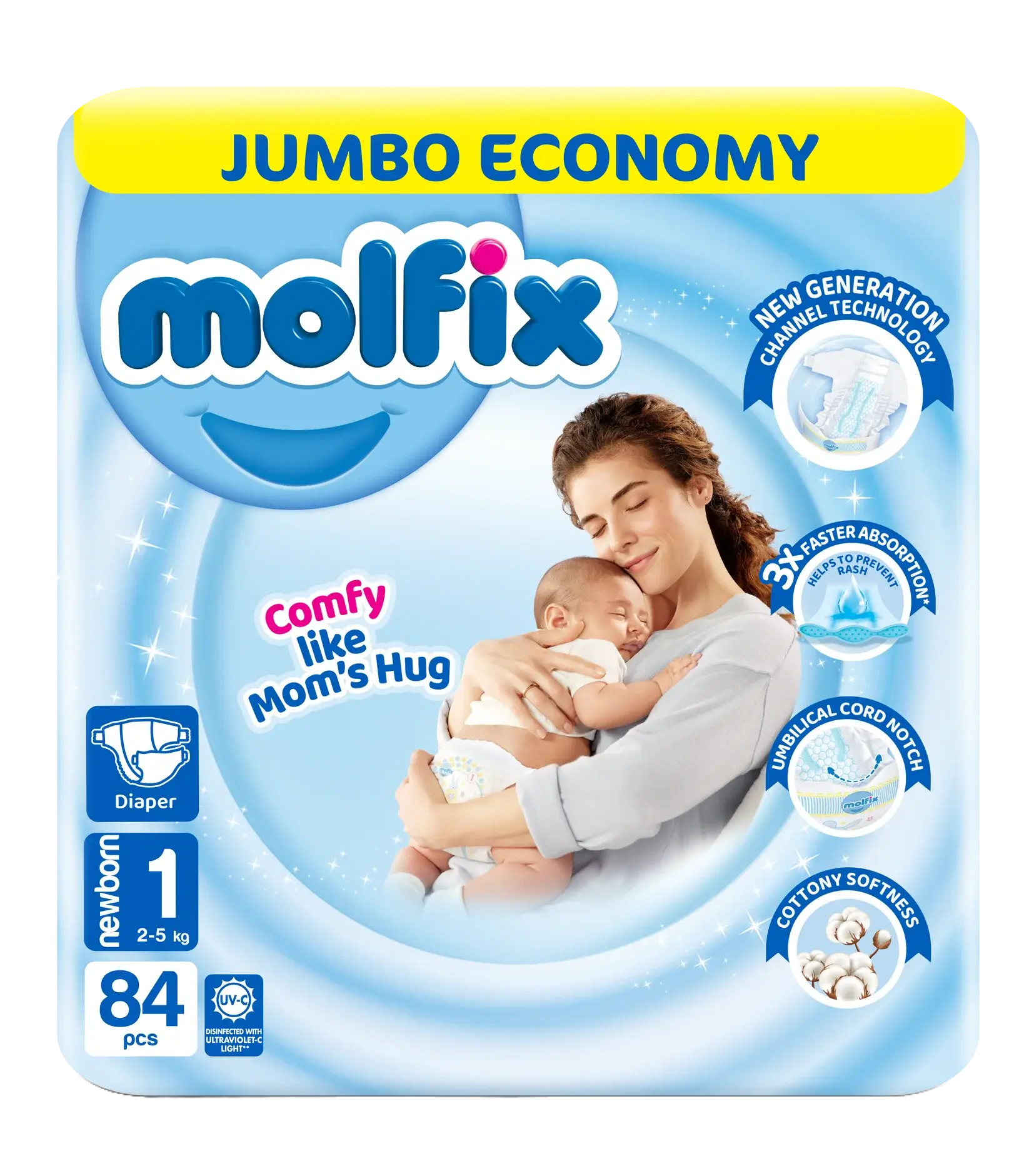 Molfix 1 Diapers (84 Pieces / Pack)