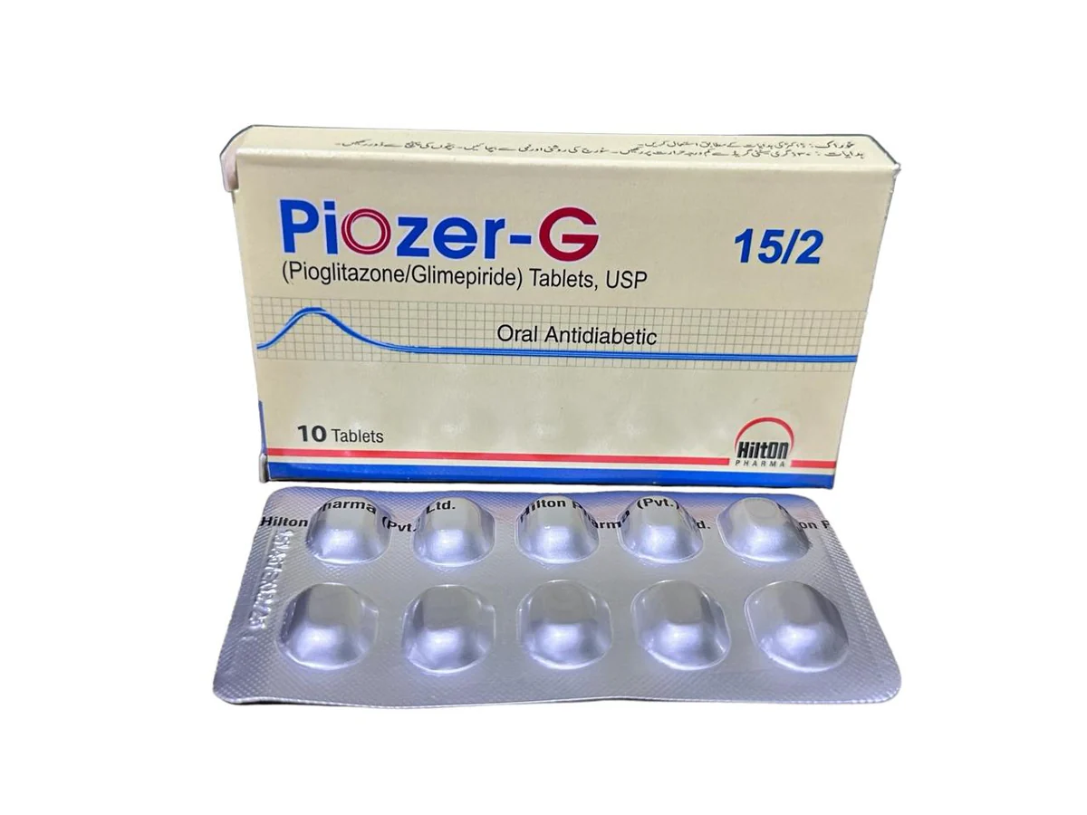 Piozer-G Tablets 15Mg/2Mg (1 Box = 1 Strip)(1 Strip = 10 Tablets)