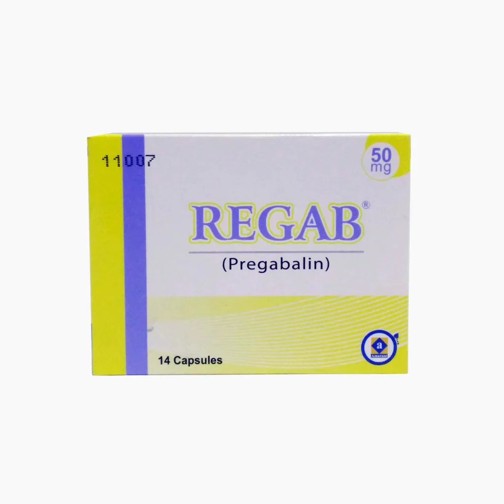 Regab Capsules 50Mg (1 Box = 2 Strips) (1 Strip = 7 Capsules)