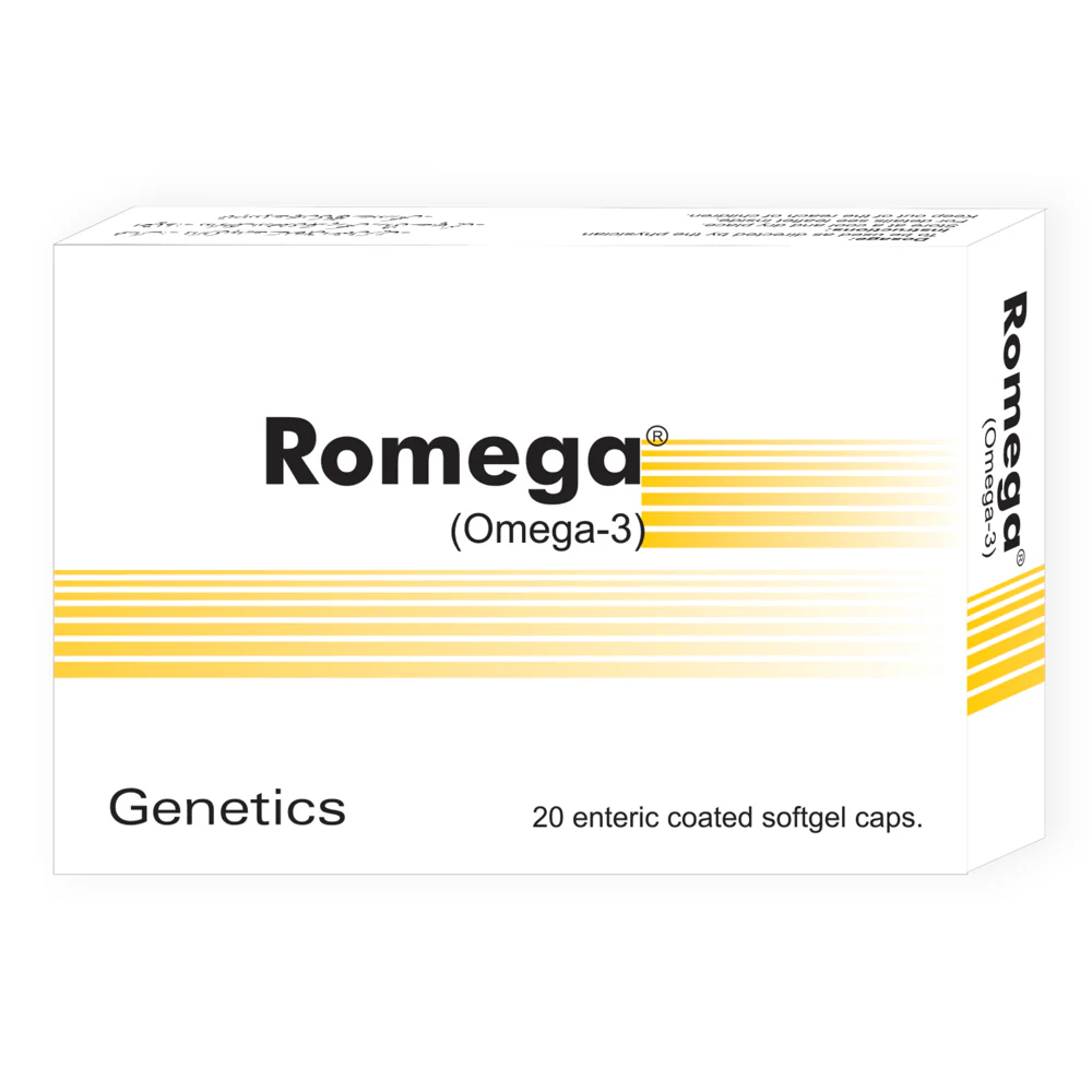 Romega Capsules 1000Mg (1 Strip = 10 Capsules)