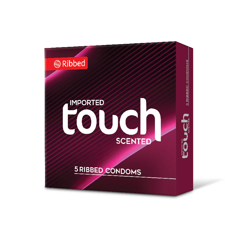 Touch Ribbed Pink Condoms (5 Pieces / Pack)