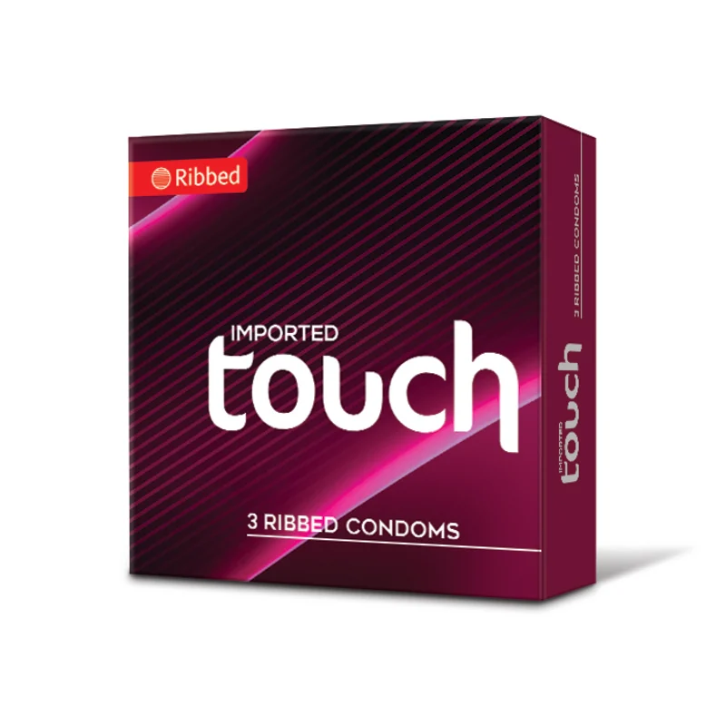 Touch Ribbed Pink Condom (3 Pieces / Pack)