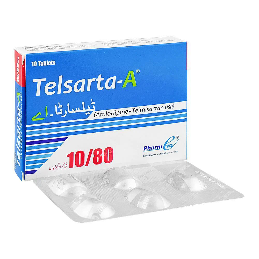 Telsarta A Tablets 10Mg/80Mg (1 Box = 1 Strip)(1 Strip = 10 Tablets)