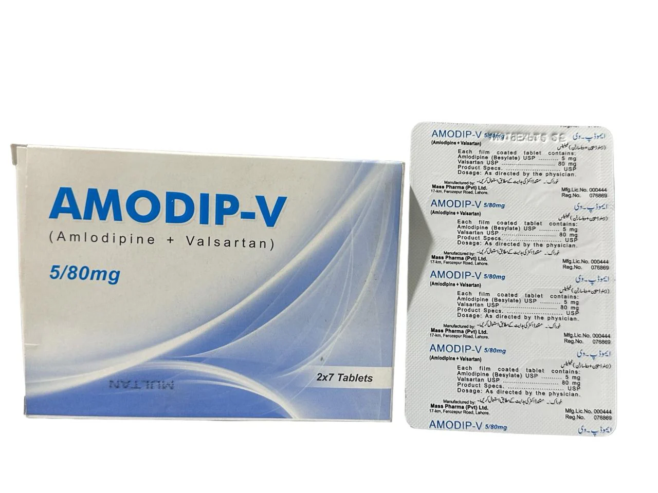 Amodip-V Tablets 5Mg/80Mg (1 Box = 2 Strips) (1 Strip = 7 Tablets)