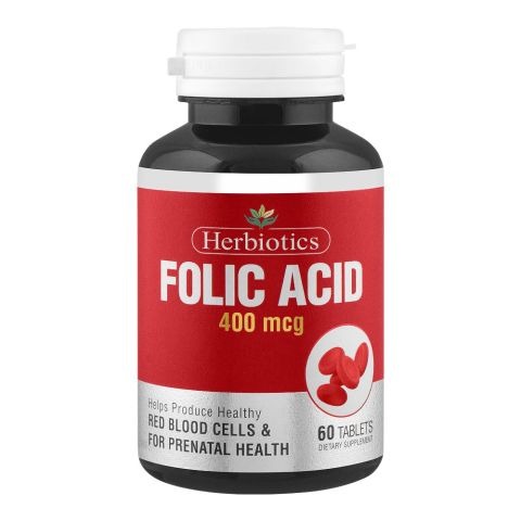 Herbiotics Folic Acid Tablets 400Mcg (1 Bottle = 60 Tablets)