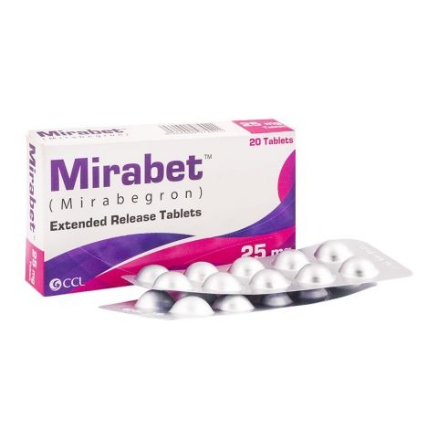 Mirabet Tablets 25Mg (1 Box = 2 Strips) (1 Strip = 10 Tablets)
