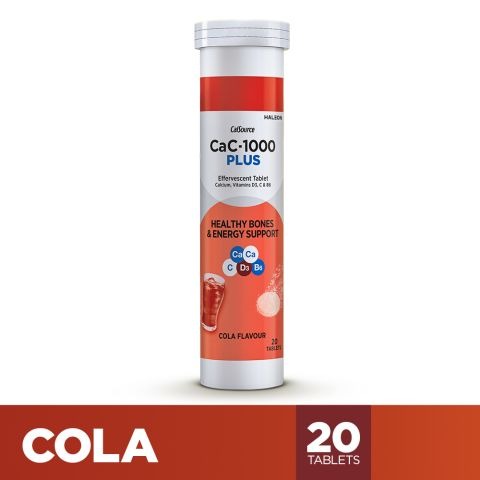 Cac-1000 Plus Cola Flavor Effervescent Tablets (1 Bottle = 20 Tablets)