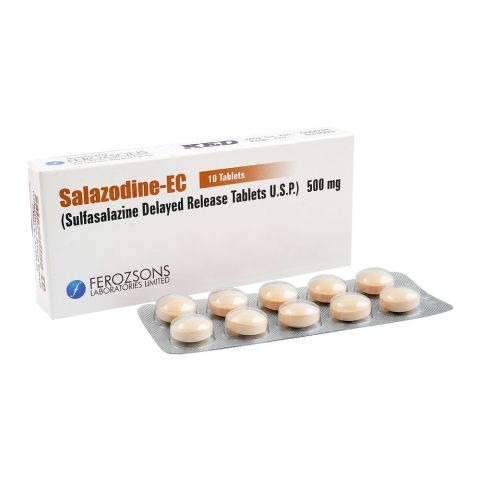 Salazodine Ec Tablets 500Mg (1 Box = 1 Strip)(1 Strip = 10 Tablets)