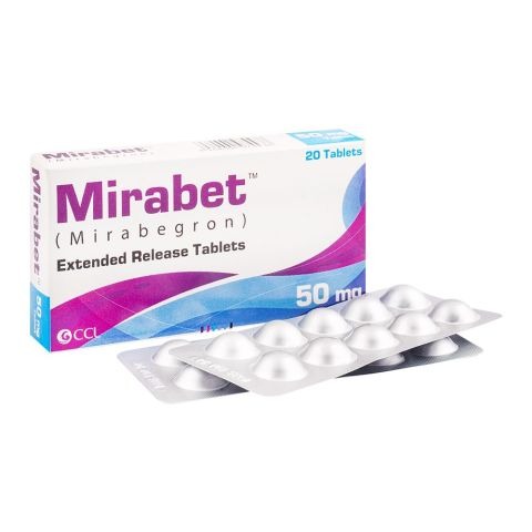Mirabet Tablets 50Mg (1 Box = 2 Strips) (1 Strip = 10 Tablets)