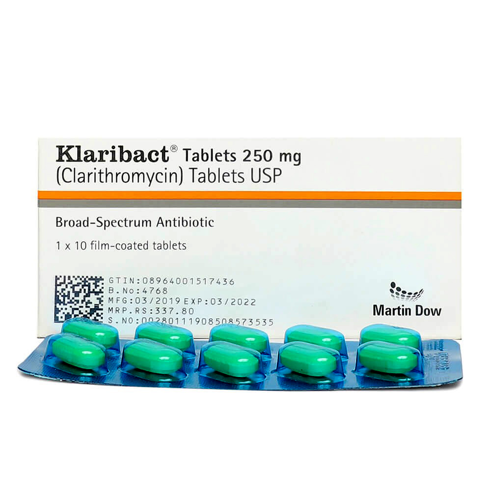 Klaribact Tablets 250Mg (1 Box = 1 Strip)(1 Strip = 10 Tablets)
