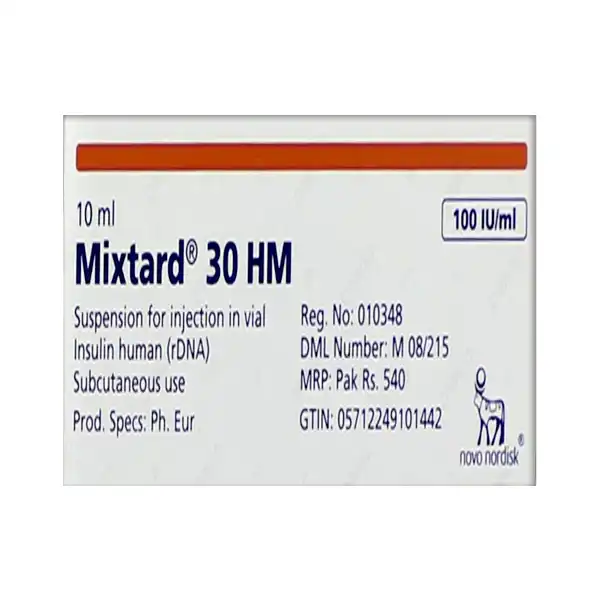Mixtard 30 Hm Injection 100Iu/Ml 10Ml (1 Box = 1 Injection)