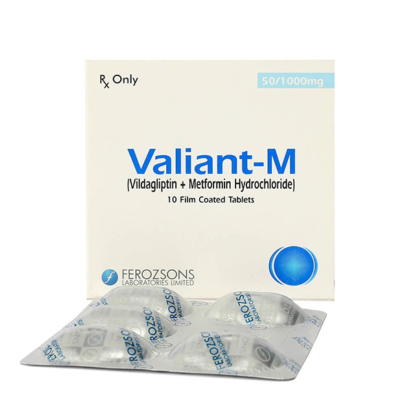 Valiant M 50/1000mg (10 Tablet / Pack)