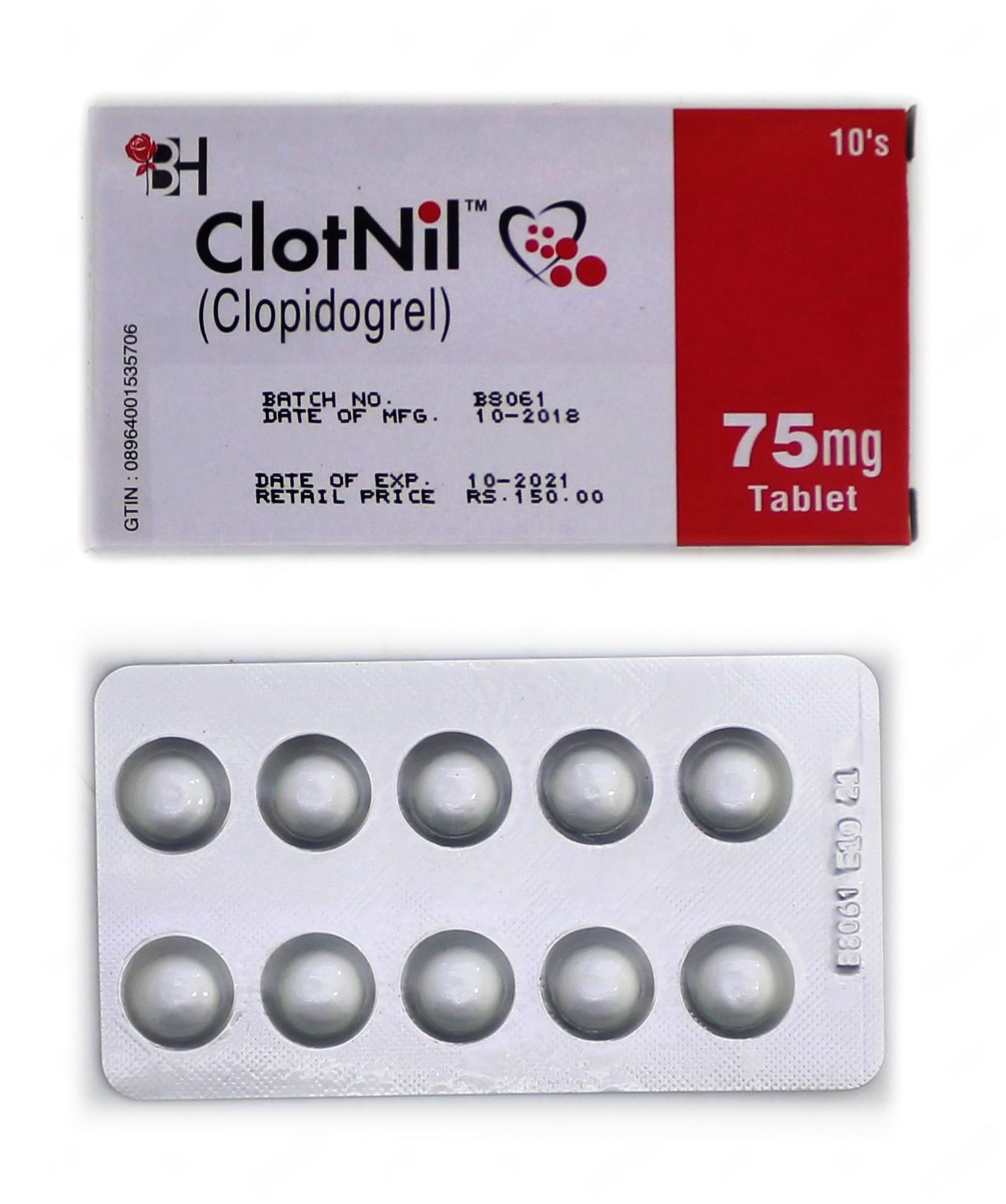 Clotnil Tablets 75Mg (1 Box = 1 Strip)(1 Strip = 10 Tablets)
