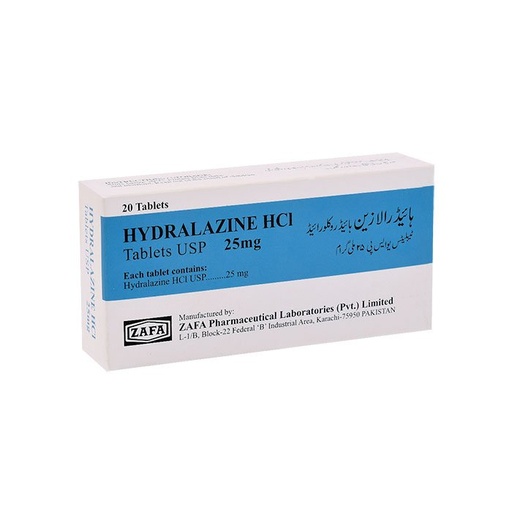 Hydralazine Hcl (25Mg) 20 Tablets