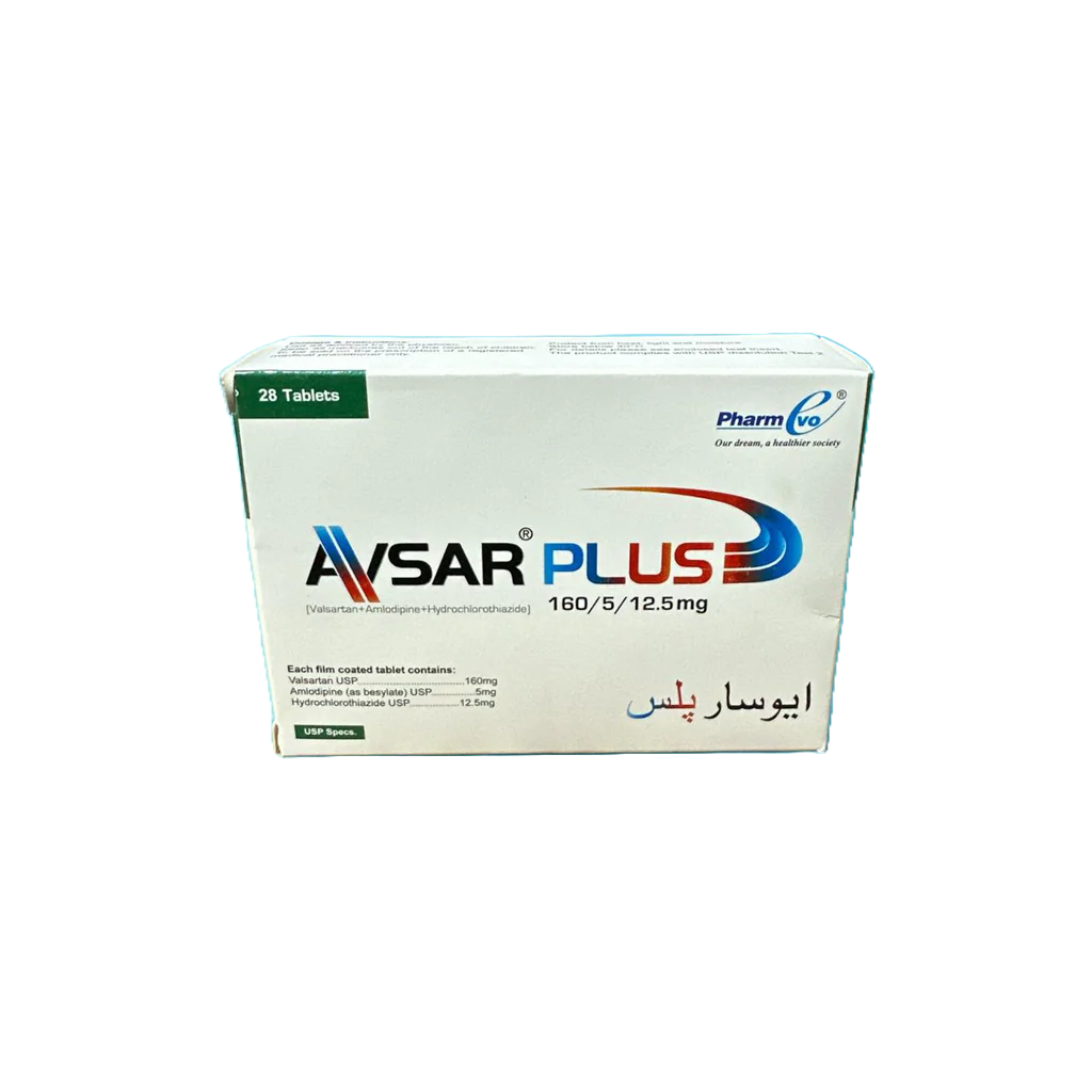 Avsar Plus Tablets 160Mg/5Mg/12.5Mg (1 Box = 4 Strips) (1 Strip = 7 Tablets)