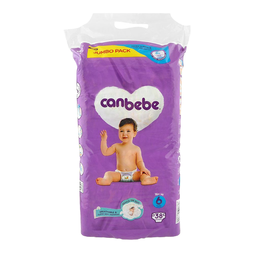 Canbebe Baby Diapers Extra Large Size 6 38Pcs