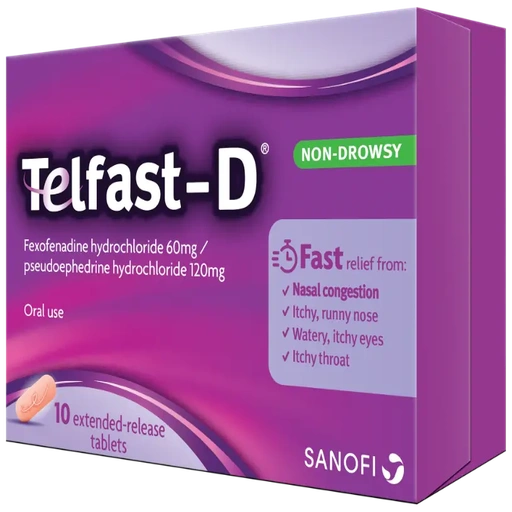 Telfast D (60/120mg) 10 Tablets