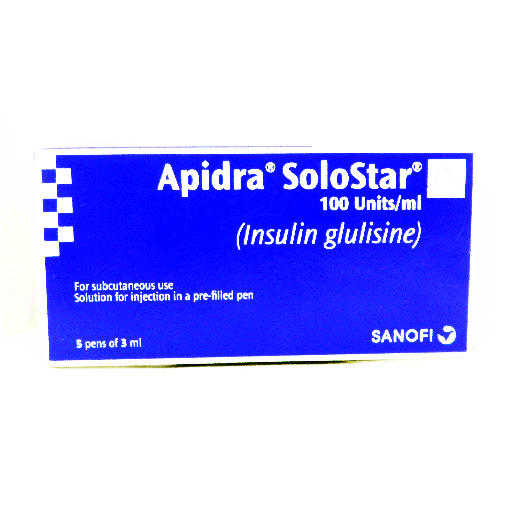 Apidra Solostar (100Iu/Ml) 3Ml, 5 Insulin Injection Pens