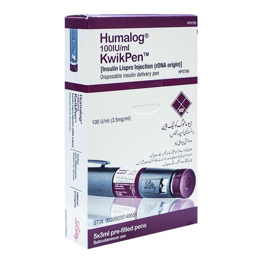Humalog Kwikpen (3mg/Ml) 3Ml, 5 Injection Pens