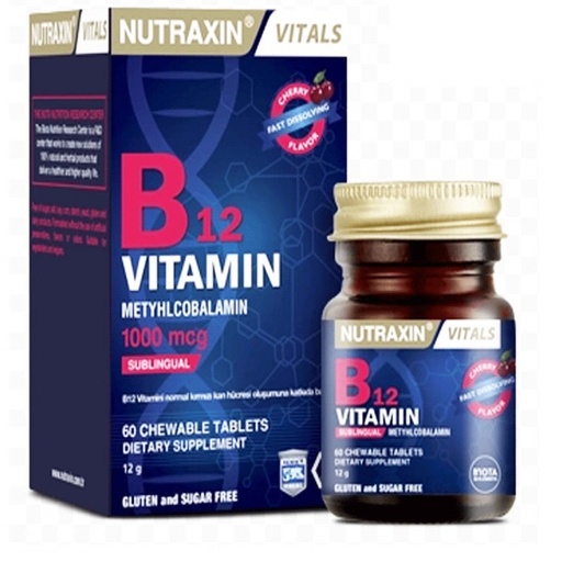 Nutraxin Vitamin B12 (1000mcg) 60 Chewable Tablets