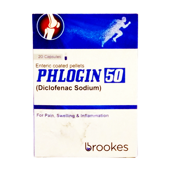 Phlogin Capsules 50Mg (1 Box = 2 Strips) (1 Strip = 10 Capsules)