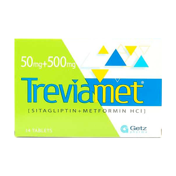 Treviamet Tablets 50Mg/500Mg (1 Box = 2 Strips) (1 Strip = 14 Tablets)