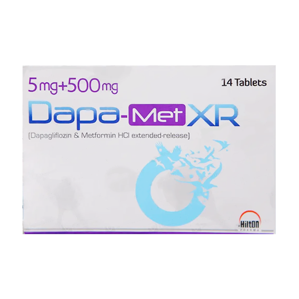 Dapa-Met Xr 5Mg+500Mg (1 Box = 2 Strips) (1 Strip = 7 Tablets)