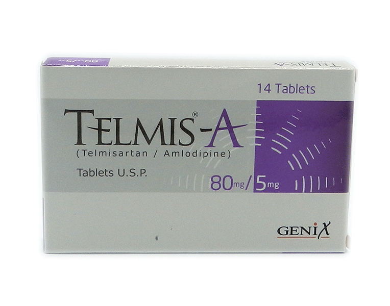 Telmis-A Tablets 80Mg+5Mg (1 Box = 1 Strip)(1 Strip = 14 Tablets)