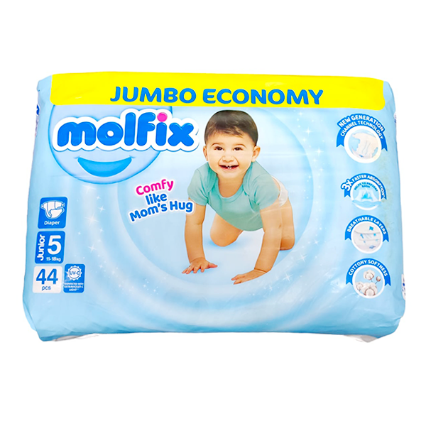 Molfix Junior Diapers Jumbo Pack Junior Size 5 44Pcs