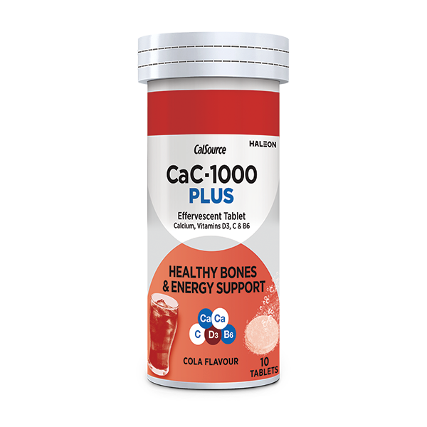 Cac-1000 Plus Effervescent Cola Flavor Tablets (1 Bottle = 10 Tablets)