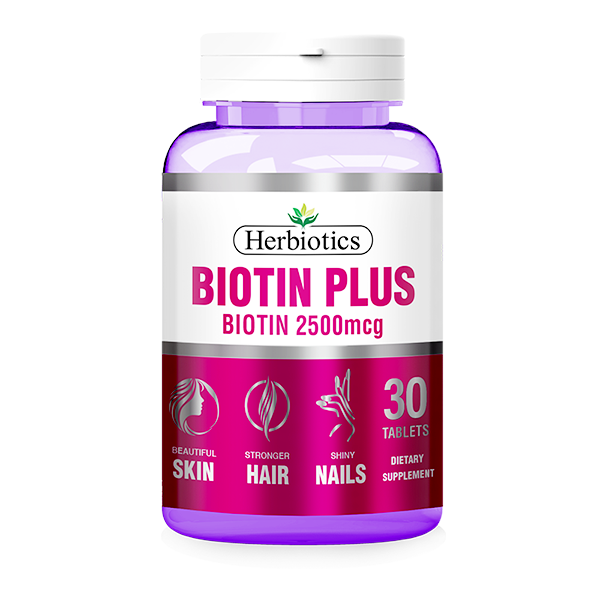 Herbiotics Biotin Plus Tablets 2500Mg (1 Bottle = 30 Tablets)