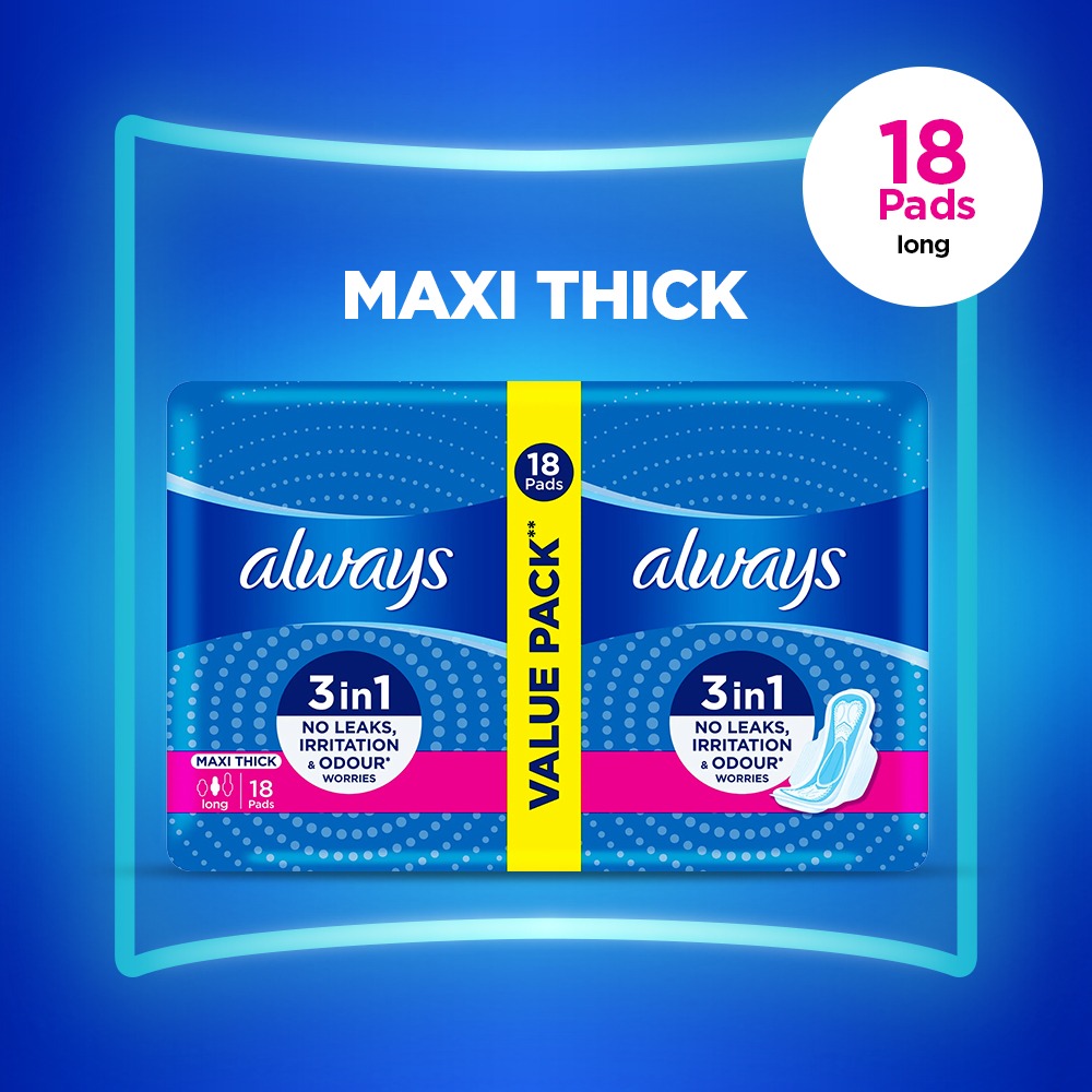 Always Maxi Thick Sanitary Pads Long Value Pack