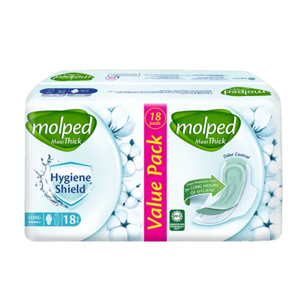 Molped Maxi Thick Hygiene Shield Value Pack Long 18Pcs