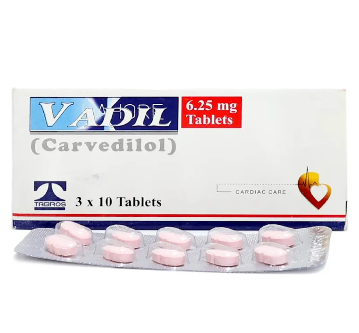 Vadil Tablets 6.25Mg (1 Strip = 10 Tablets)