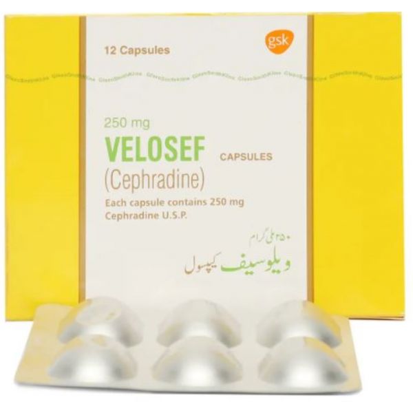 Velosef Capsules 250Mg (1 Box = 2 Strips) (1 Strip = 6 Capsules)